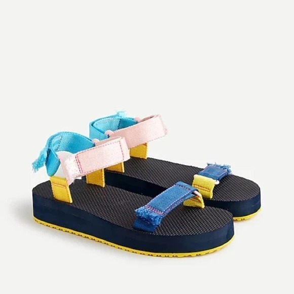 NWOB J. Crew Sporty Strap Sandals in Colorblock size 8.5 - Picture 1 of 8